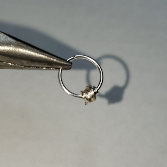 Sterling Silver Wire Wrapped Nose/Cartilage Ring - Picture 6 of 9